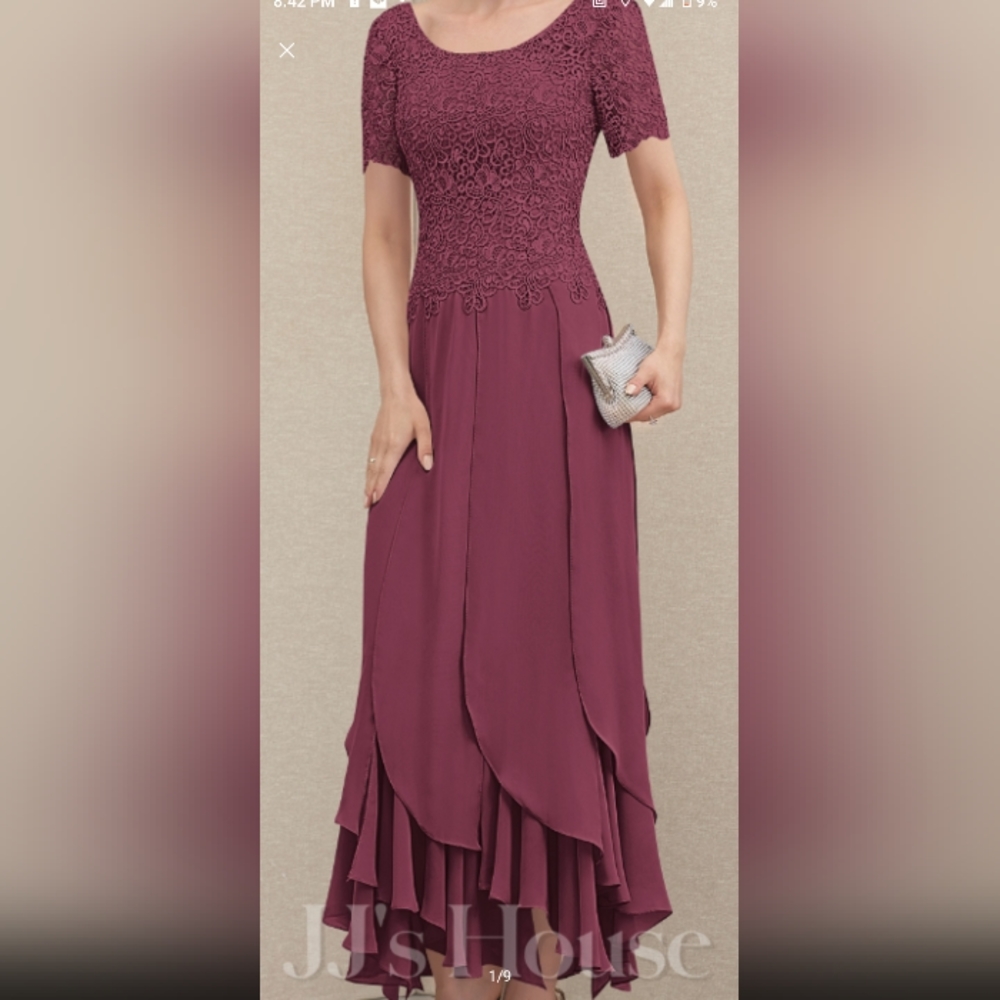 A-line cascading ruffles gown